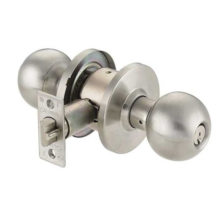 Grade 2 Cylindrical Lock, 04-Communicating, BA-Lever, Round Rose, Satin Stainless Steel, 2-3/4 Inch